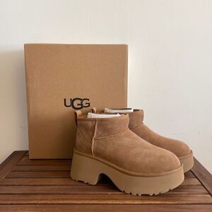 UGG Classic Ultra Mini New Heights Boots Chestnut USA Women Size 8/UK 6/EU 39